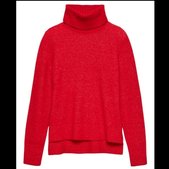 Banana republic red aire yarn turtleneck sweater - Picture 2 of 15